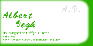 albert vegh business card